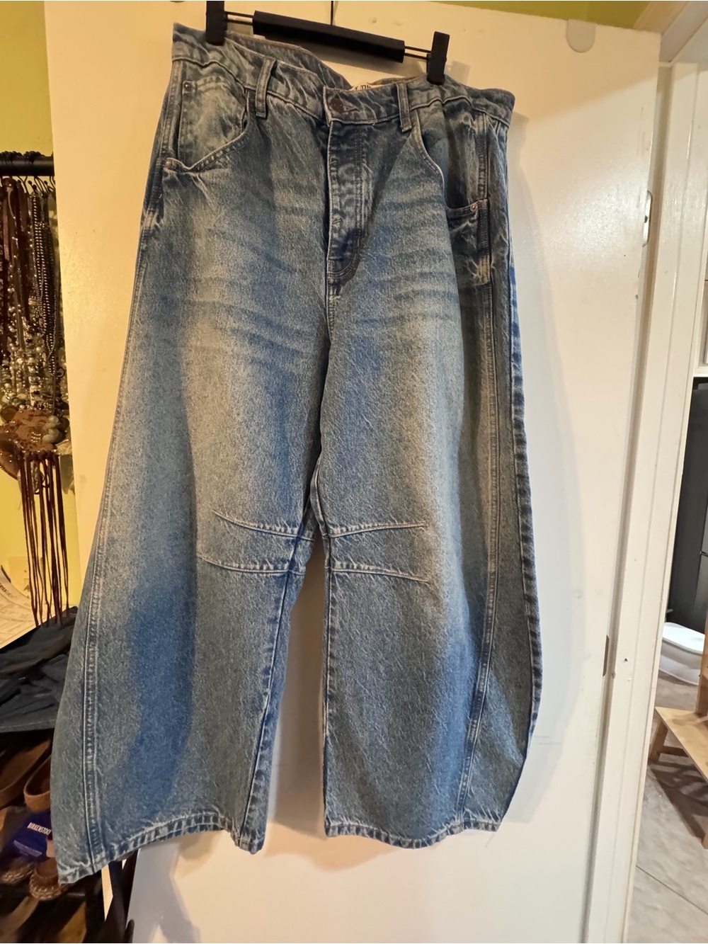 We The Free Barrel Leg Jeans in Light Blue Denim